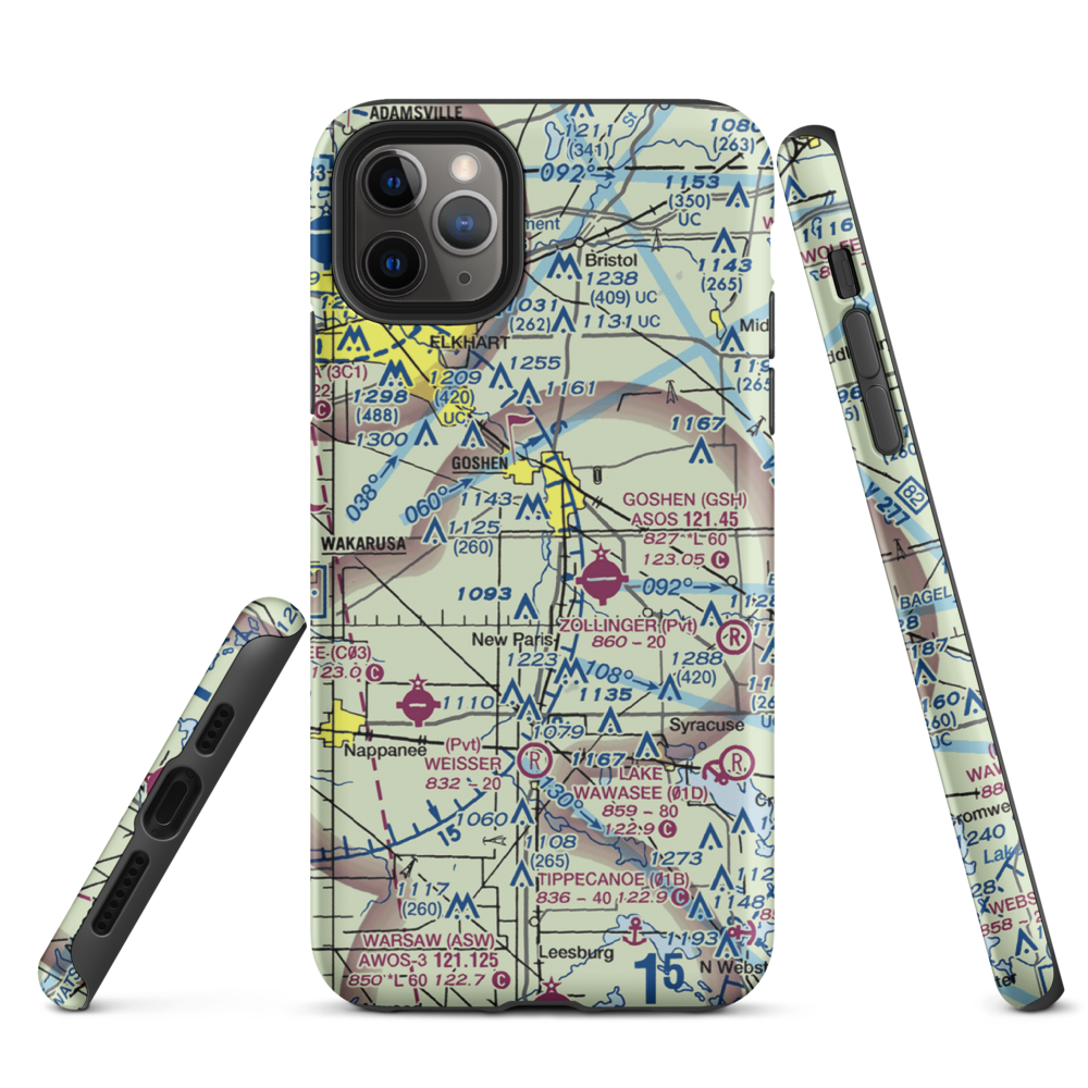 Brown Airport (35II) VFR Sectional  Tough iPhone Case iPhone 11 Pro Max model shown