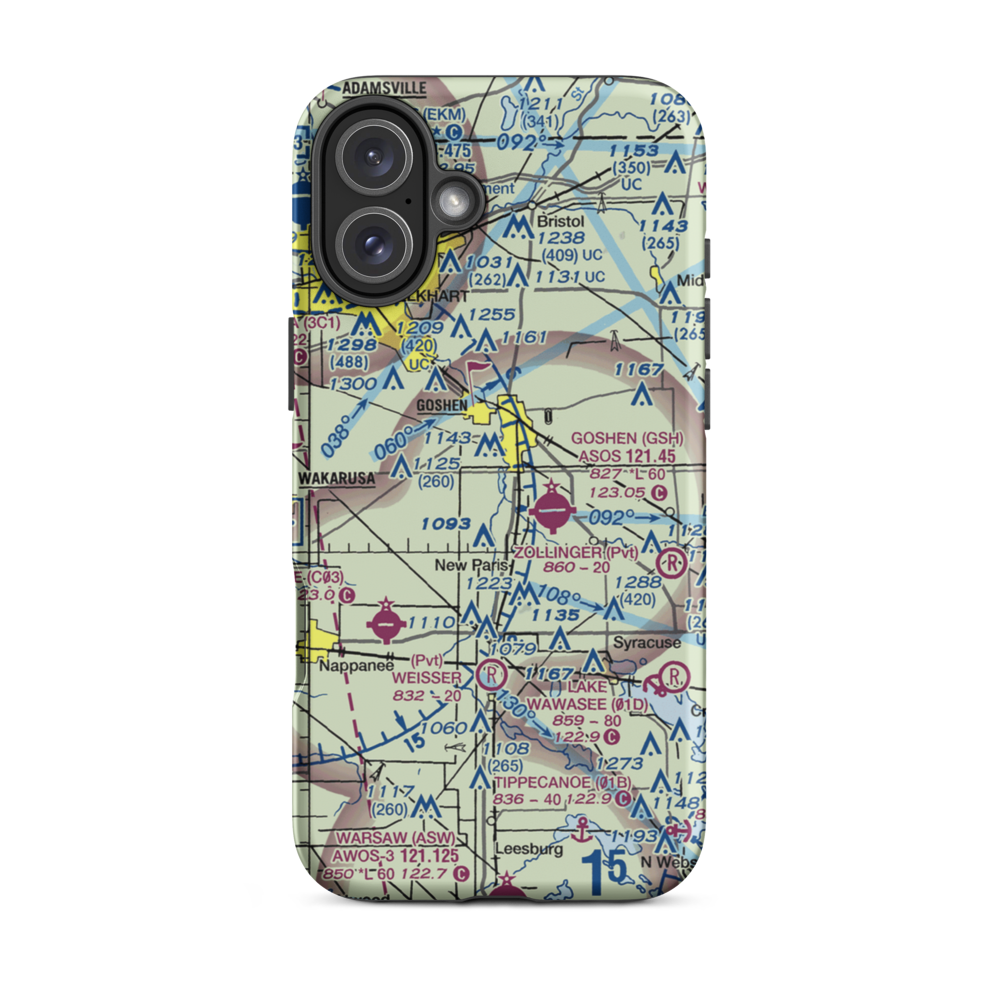 Brown Airport (35II) VFR Sectional  Tough iPhone Case iPhone 16 Plus model shown