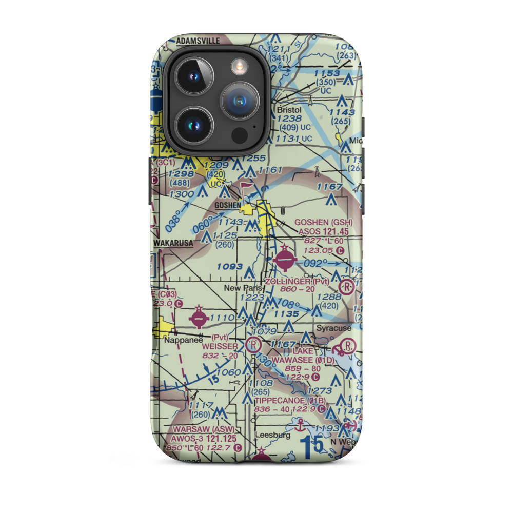 Brown Airport (35II) VFR Sectional  Tough iPhone Case iPhone 16 Pro Max model shown