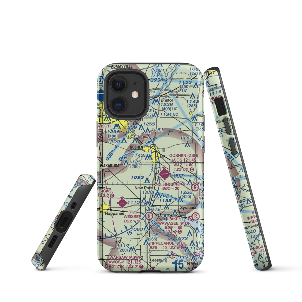 Brown Airport (35II) VFR Sectional  Tough iPhone Case iPhone 12 mini model shown