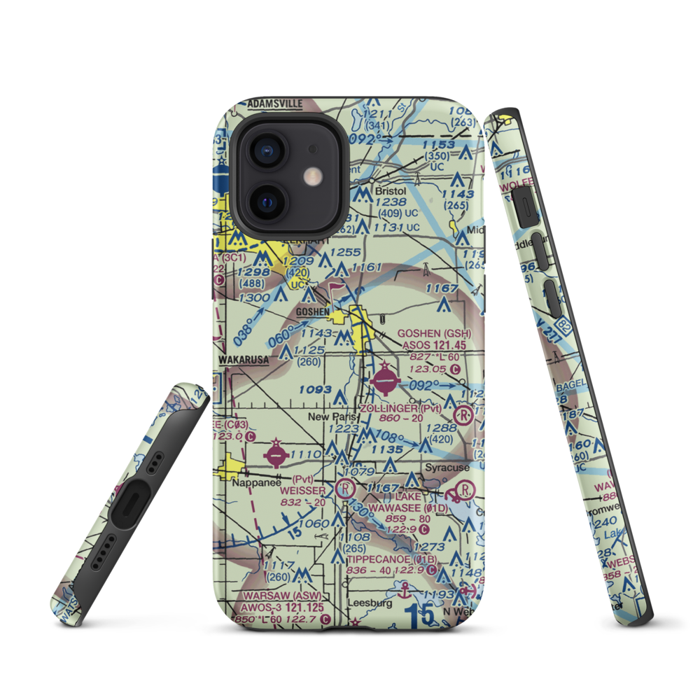 Brown Airport (35II) VFR Sectional  Tough iPhone Case iPhone 12 model shown