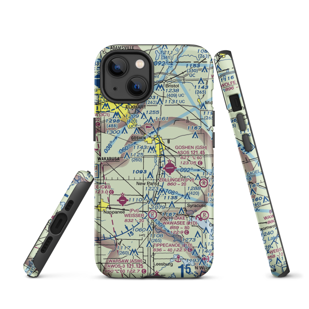 Brown Airport (35II) VFR Sectional  Tough iPhone Case iPhone 13 model shown