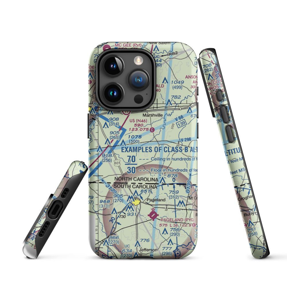 Brown Field (46NC) VFR Sectional  Tough iPhone Case iPhone 15 Pro model shown