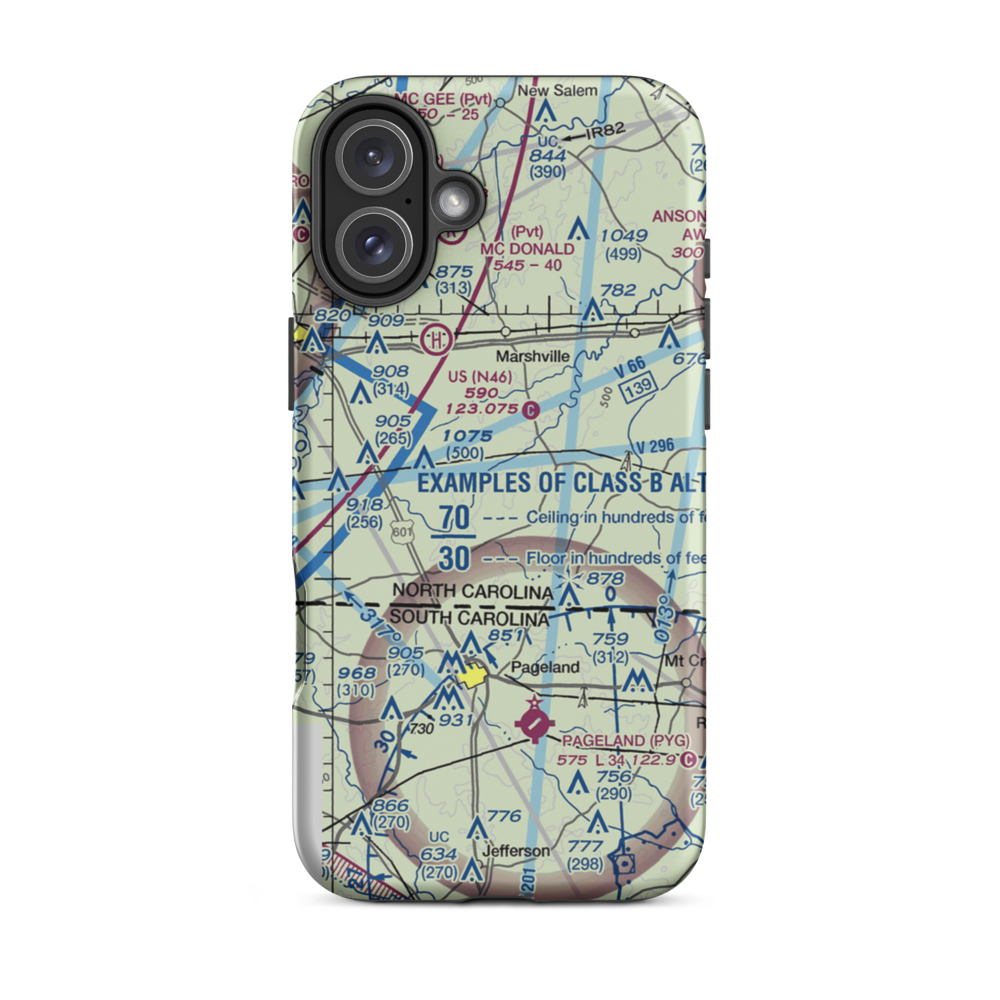 Brown Field (46NC) VFR Sectional  Tough iPhone Case iPhone 16 Plus model shown