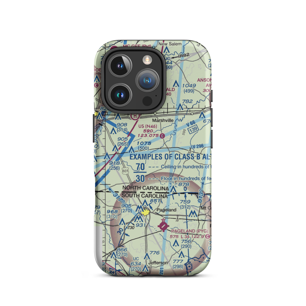 Brown Field (46NC) VFR Sectional  Tough iPhone Case iPhone 16 Pro model shown