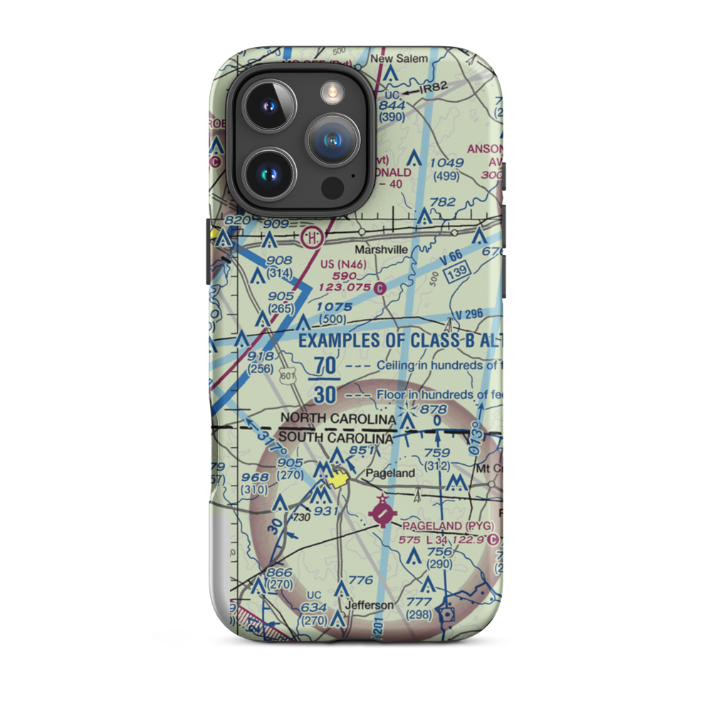Brown Field (46NC) VFR Sectional  Tough iPhone Case iPhone 16 Pro Max model shown