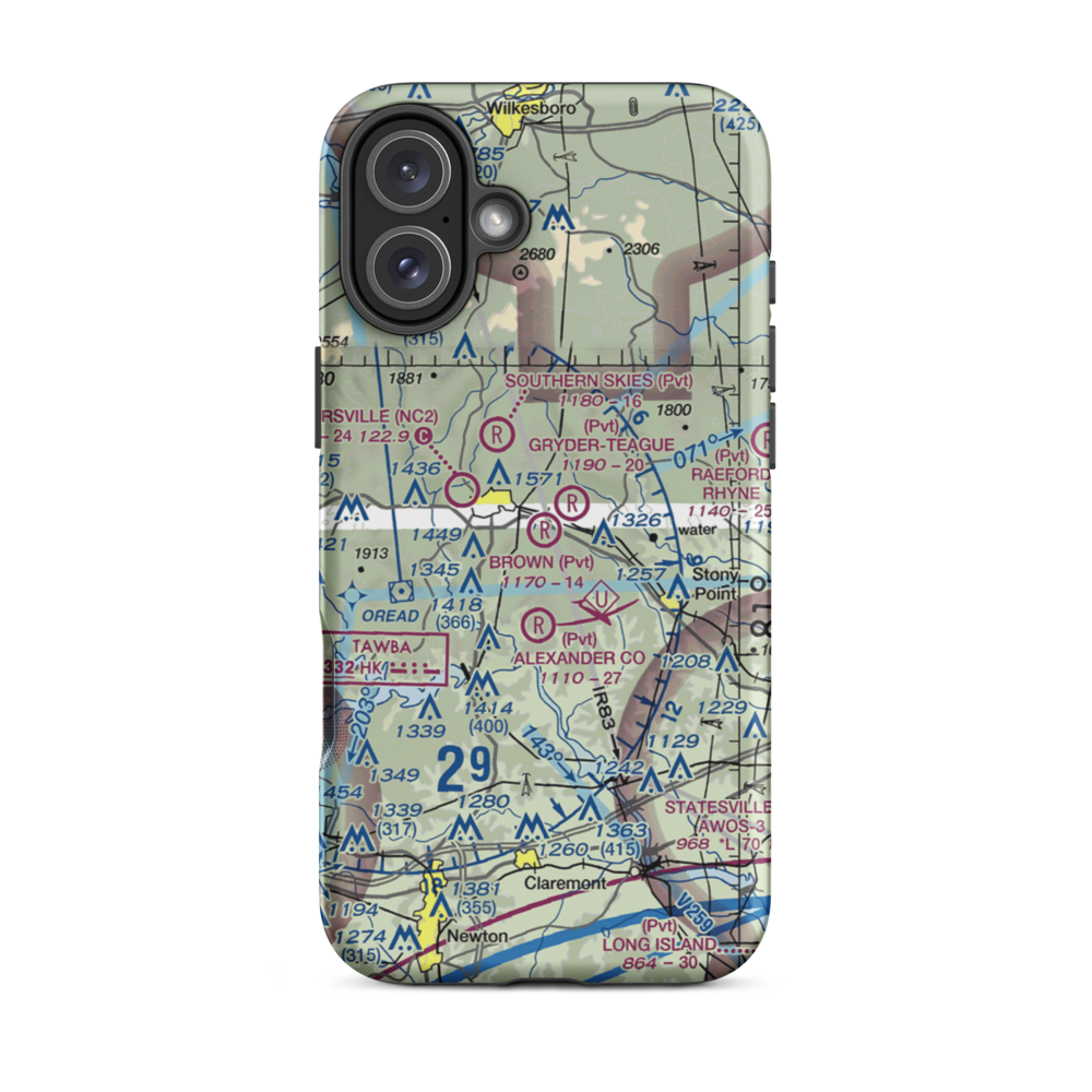 Brown STOLport (6NC4) VFR Sectional  Tough iPhone Case iPhone 16 Plus model shown