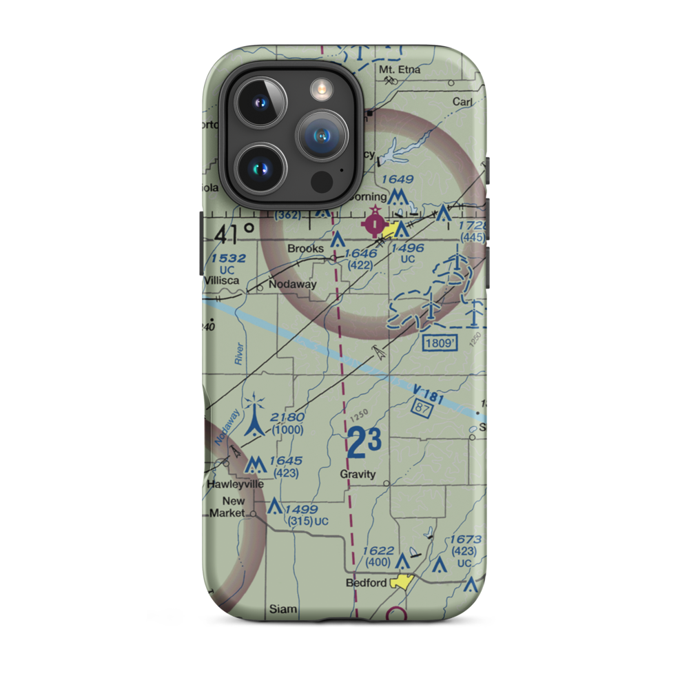 Brown Truck Sales Airport (1IA0) VFR Sectional  Tough iPhone Case iPhone 16 Pro Max model shown