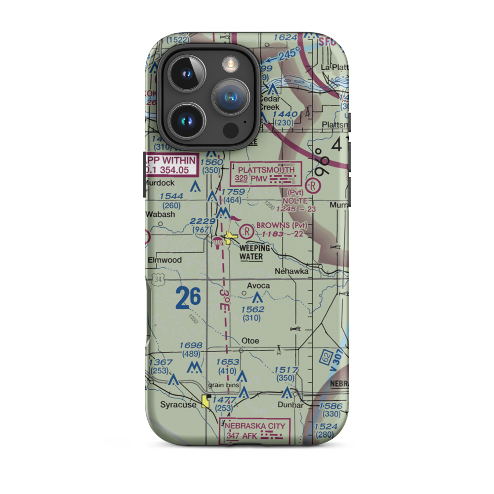 Browns Airport (NE69) VFR Sectional  Tough iPhone Case iPhone 16 Pro Max model shown