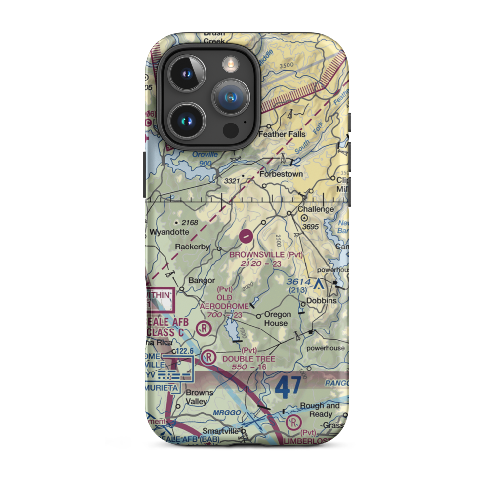 Brownsville Airport (F25) VFR Sectional  Tough iPhone Case iPhone 16 Pro Max model shown