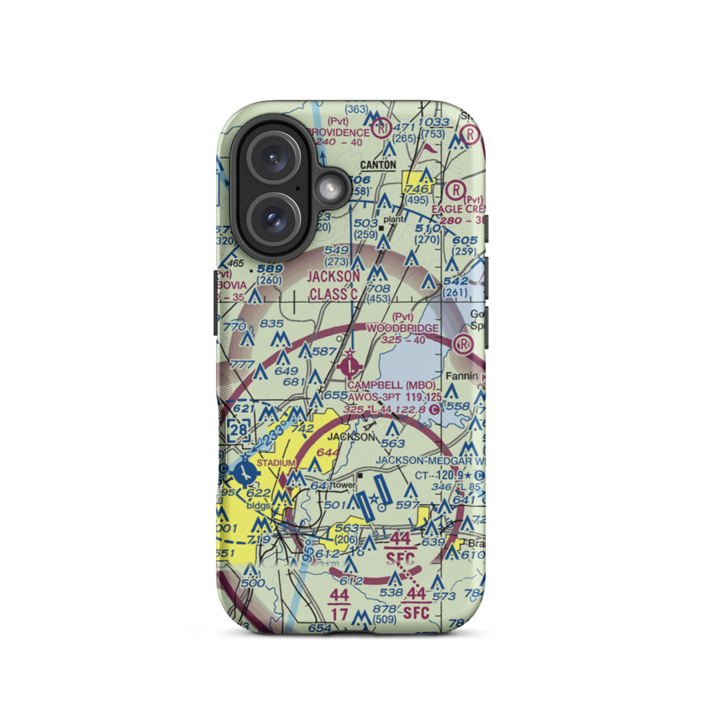 Bruce Campbell Field (MBO) VFR Sectional  Tough iPhone Case iPhone 16 model shown