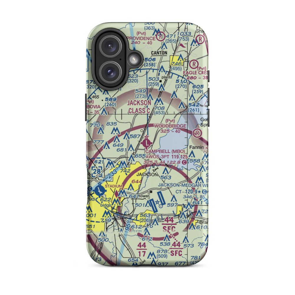 Bruce Campbell Field (MBO) VFR Sectional  Tough iPhone Case iPhone 16 Plus model shown