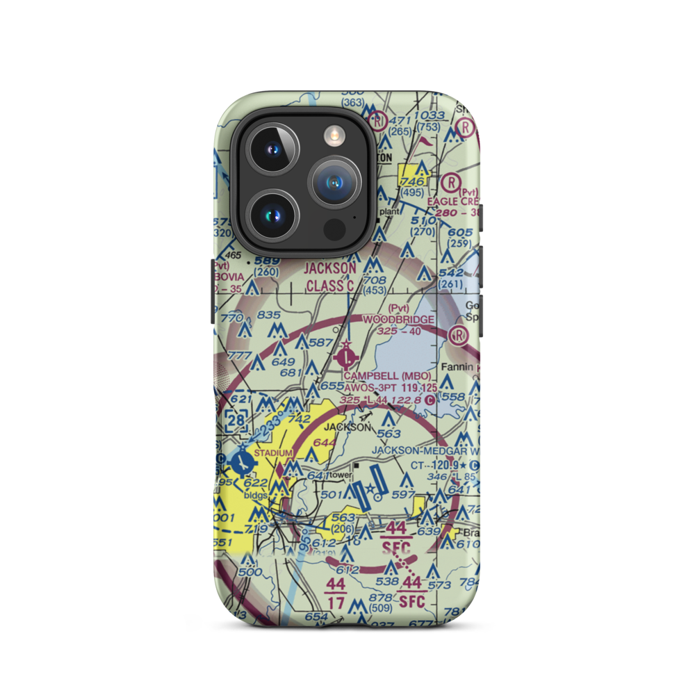 Bruce Campbell Field (MBO) VFR Sectional  Tough iPhone Case iPhone 16 Pro model shown