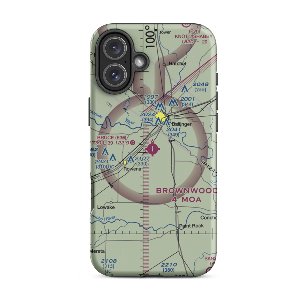 Bruce Field (E30) VFR Sectional  Tough iPhone Case iPhone 16 Plus model shown