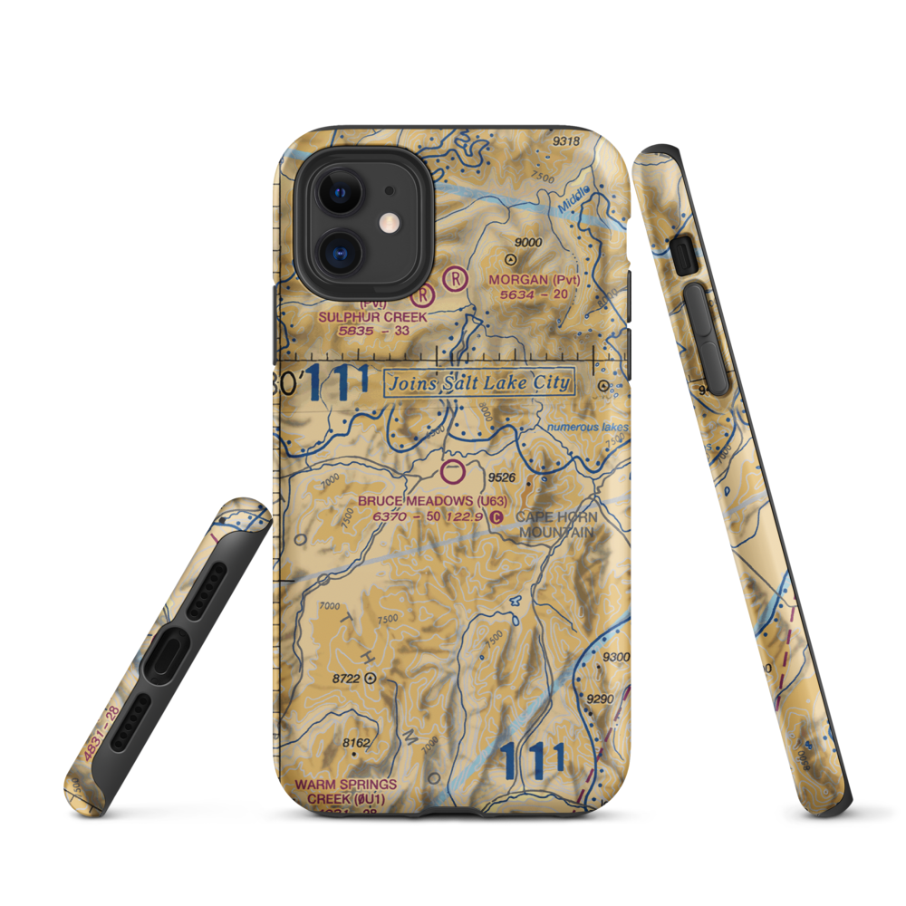 Bruce Meadows Airport (U63) VFR Sectional  Tough iPhone Case iPhone 11 model shown