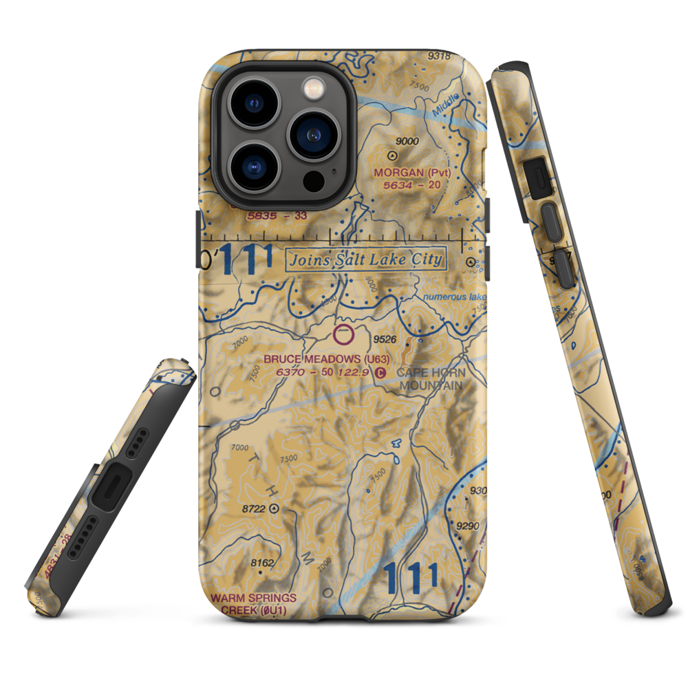 Bruce Meadows Airport (U63) VFR Sectional  Tough iPhone Case iPhone 13 Pro Max model shown