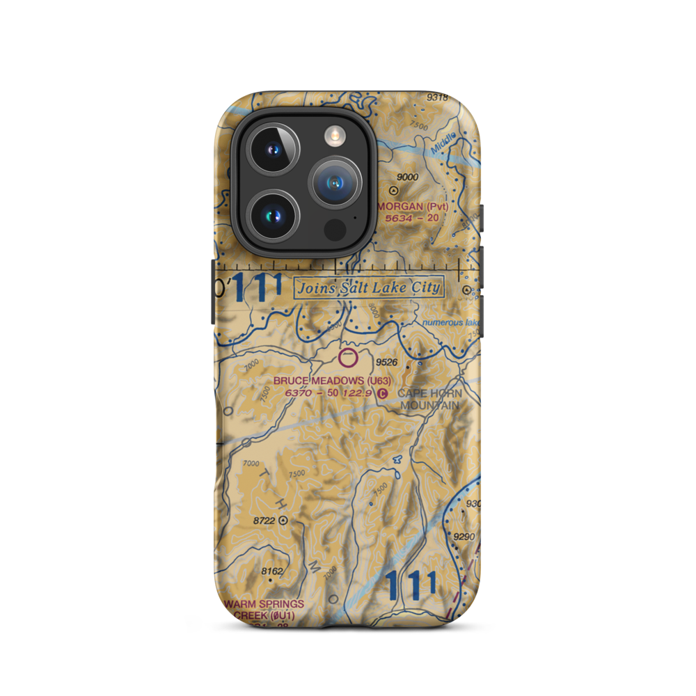 Bruce Meadows Airport (U63) VFR Sectional  Tough iPhone Case iPhone 16 Pro model shown