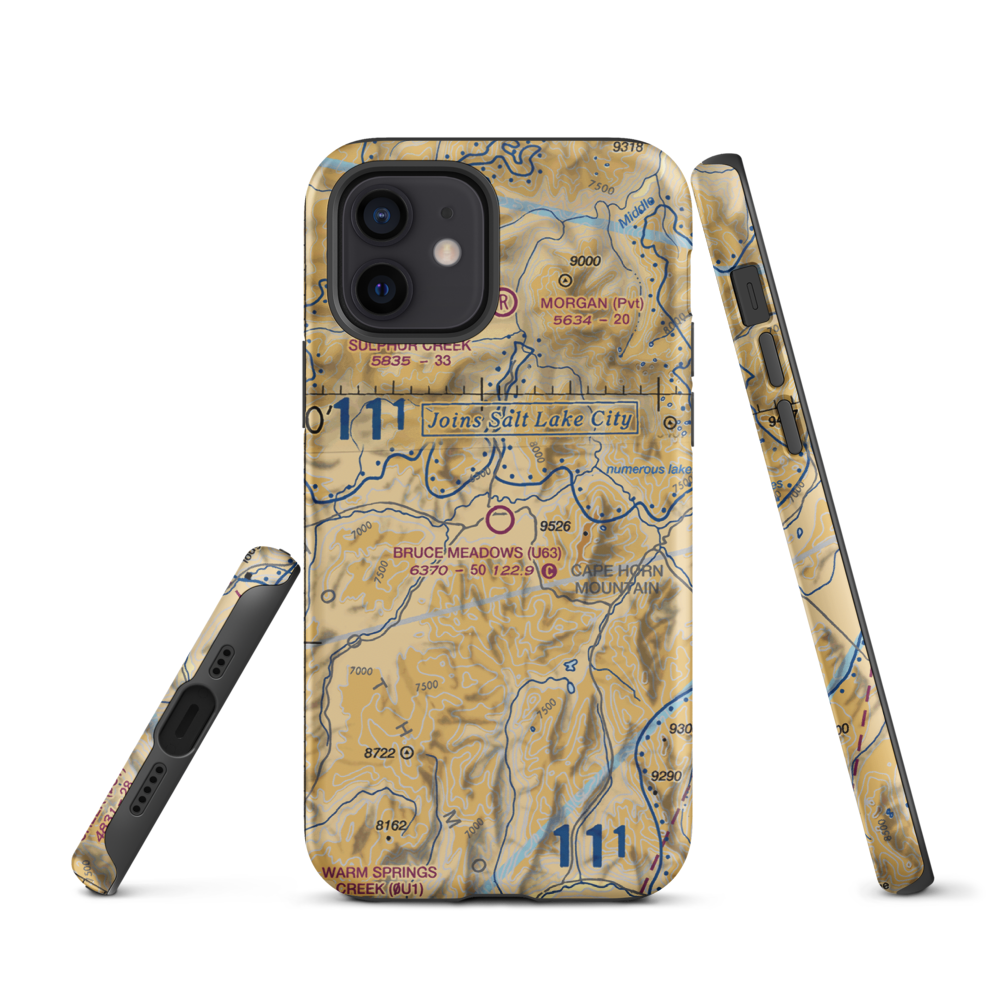 Bruce Meadows Airport (U63) VFR Sectional  Tough iPhone Case iPhone 12 model shown