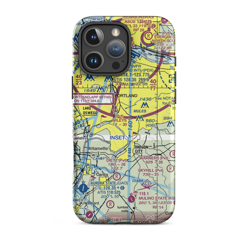 Bruce's Airport (07OR) VFR Sectional  Tough iPhone Case iPhone 16 Pro Max model shown