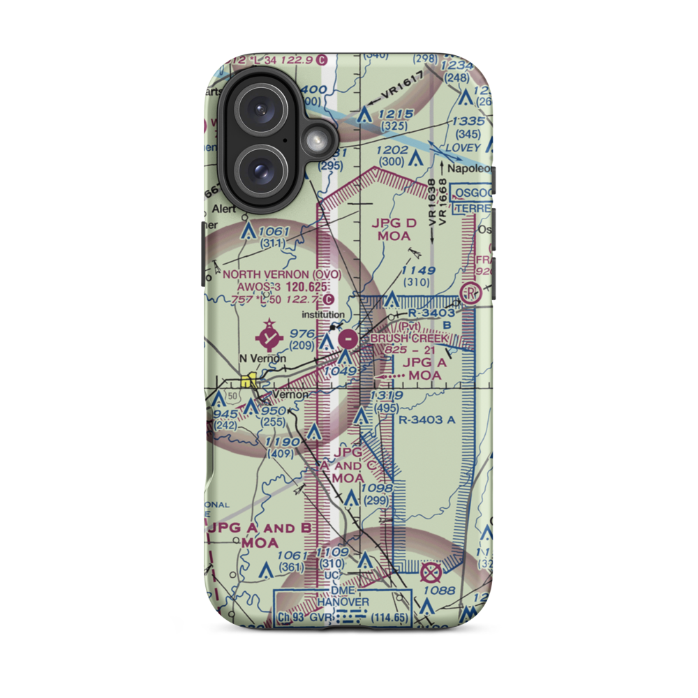 Brush Creek Airport (8IN7) VFR Sectional  Tough iPhone Case iPhone 16 Plus model shown
