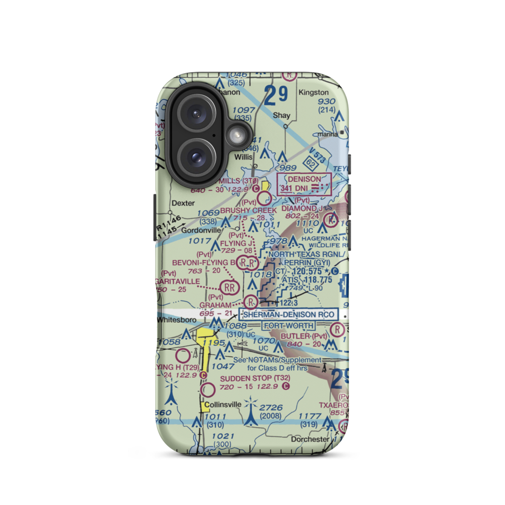 Brushy Creek Airport (69XS) VFR Sectional  Tough iPhone Case iPhone 16 model shown