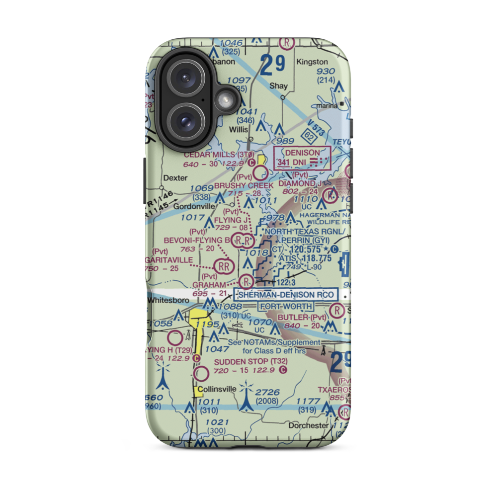 Brushy Creek Airport (69XS) VFR Sectional  Tough iPhone Case iPhone 16 Plus model shown