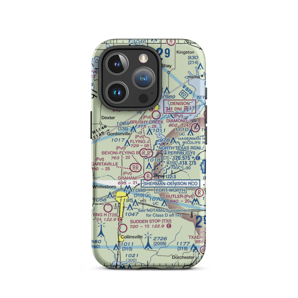 Brushy Creek Airport (69XS) VFR Sectional  Tough iPhone Case iPhone 16 Pro model shown