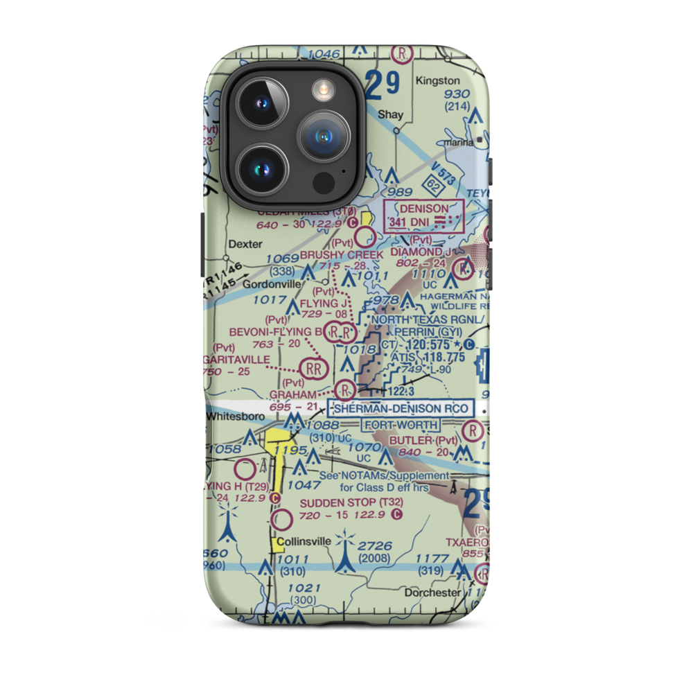 Brushy Creek Airport (69XS) VFR Sectional  Tough iPhone Case iPhone 16 Pro Max model shown