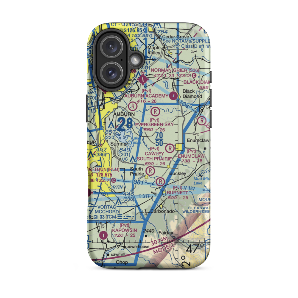 Bryan Airport (WN87) VFR Sectional  Tough iPhone Case iPhone 16 Plus model shown