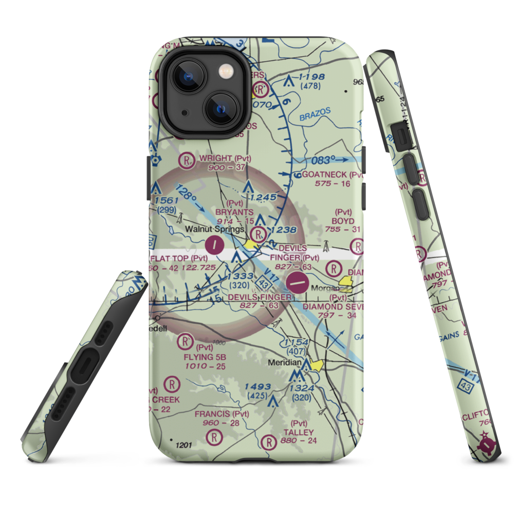 Bryant's Landing Airport (TS03) VFR Sectional  Tough iPhone Case iPhone 14 Plus model shown