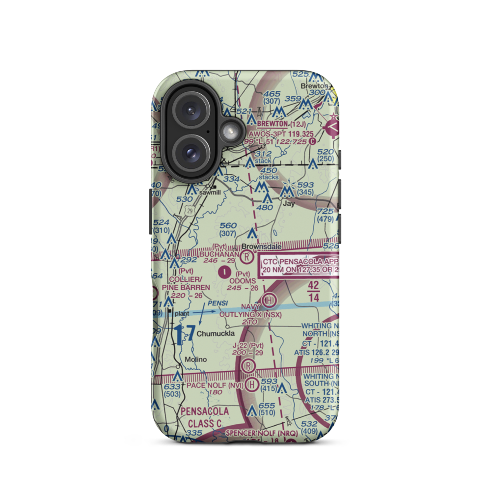 Buchanan Airport (56FL) VFR Sectional  Tough iPhone Case iPhone 16 model shown