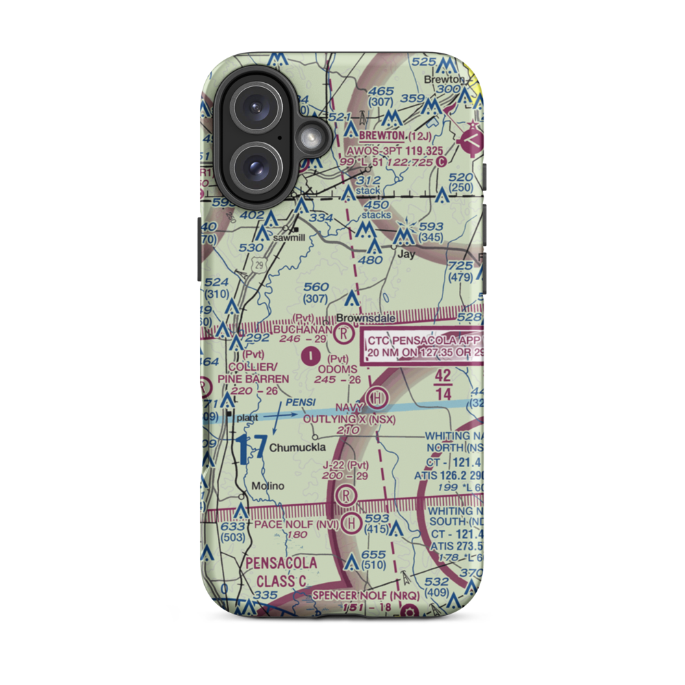 Buchanan Airport (56FL) VFR Sectional  Tough iPhone Case iPhone 16 Plus model shown