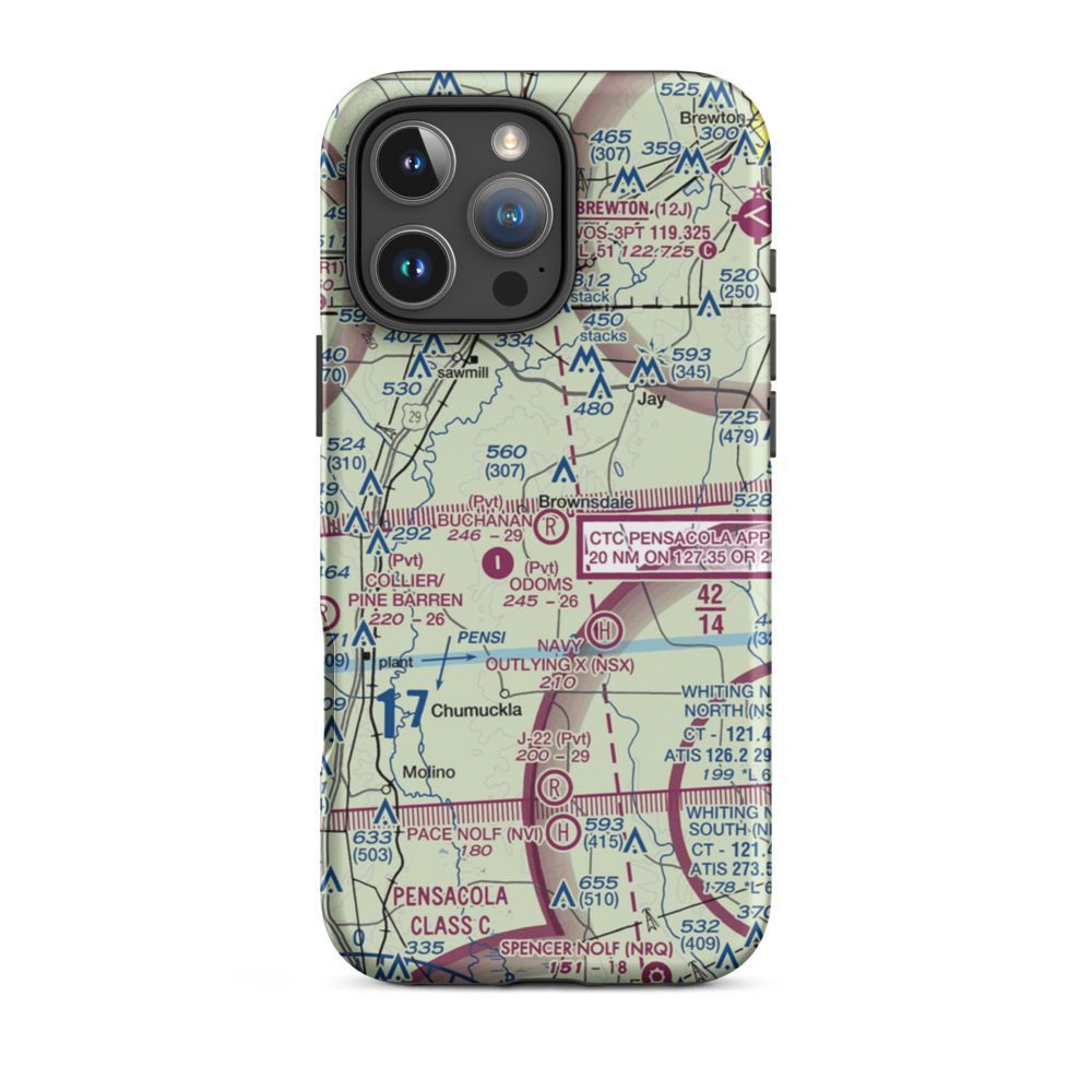 Buchanan Airport (56FL) VFR Sectional  Tough iPhone Case iPhone 16 Pro Max model shown