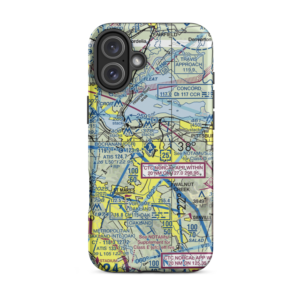 Buchanan Field (CCR) VFR Sectional  Tough iPhone Case iPhone 16 Plus model shown