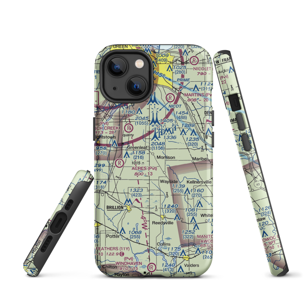Buchholz Farm Airport (9WI3) VFR Sectional  Tough iPhone Case iPhone 13 model shown