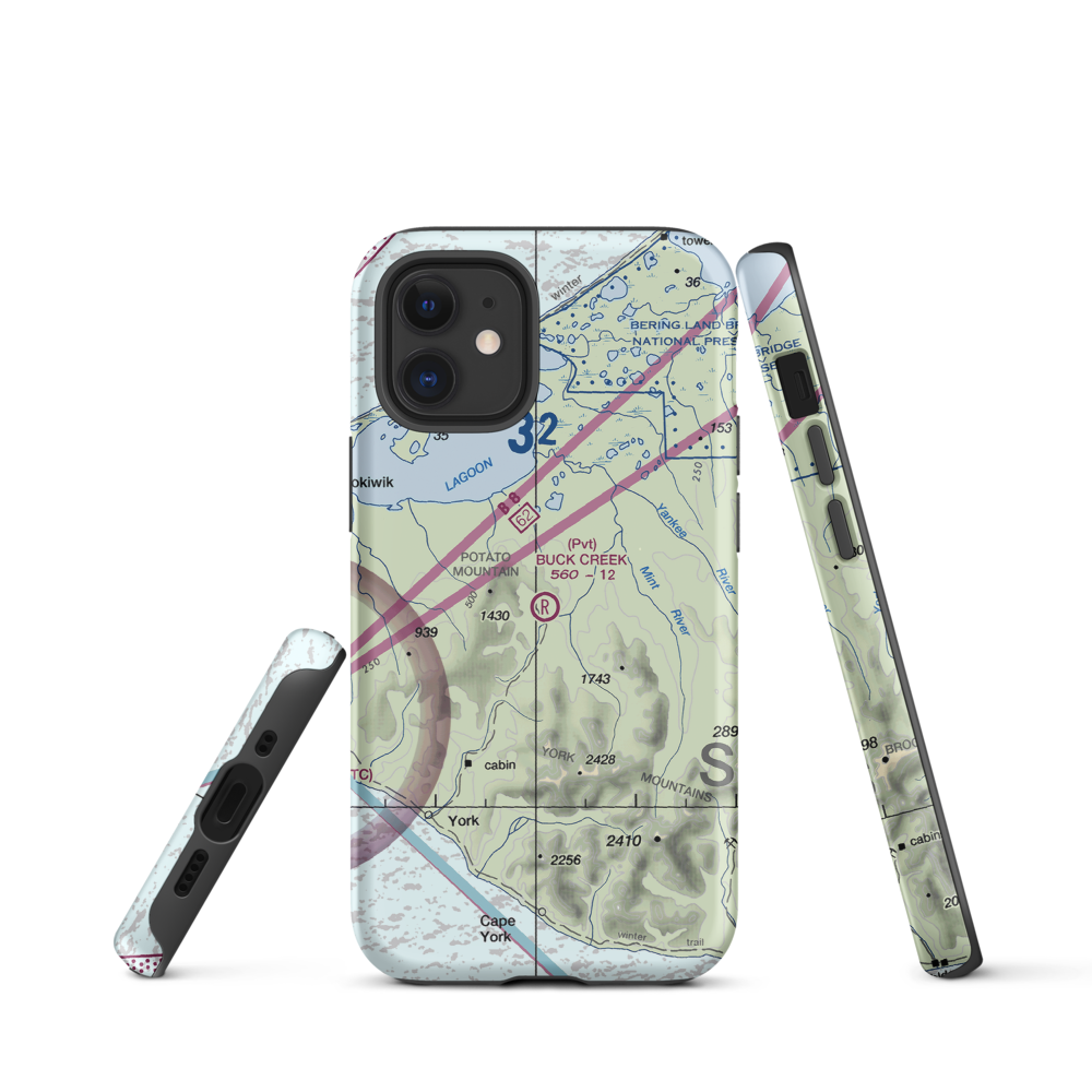 Buck Creek Airport (AK98) VFR Sectional  Tough iPhone Case iPhone 12 mini model shown