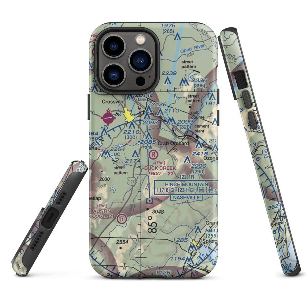 Buck Creek Ranch Airport (4TN2) VFR Sectional  Tough iPhone Case iPhone 13 Pro Max model shown