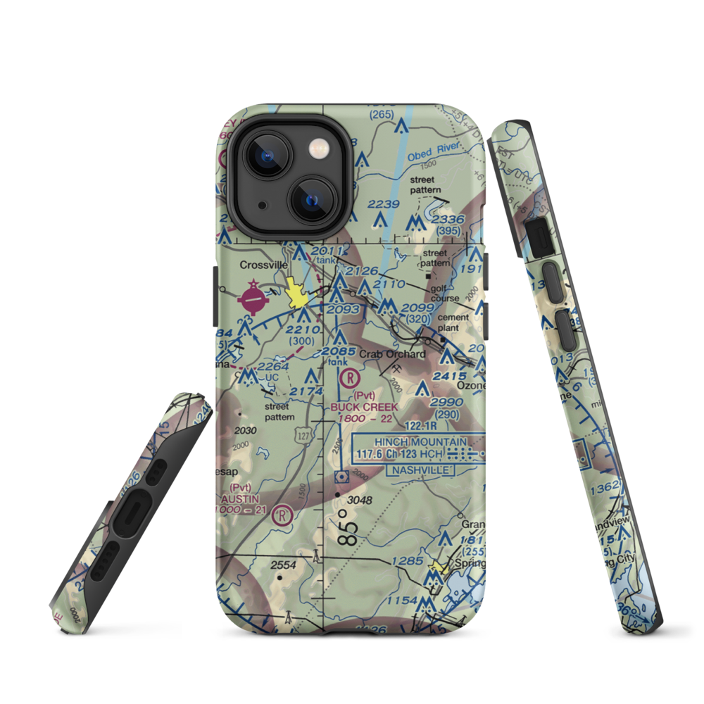 Buck Creek Ranch Airport (4TN2) VFR Sectional  Tough iPhone Case iPhone 14 model shown