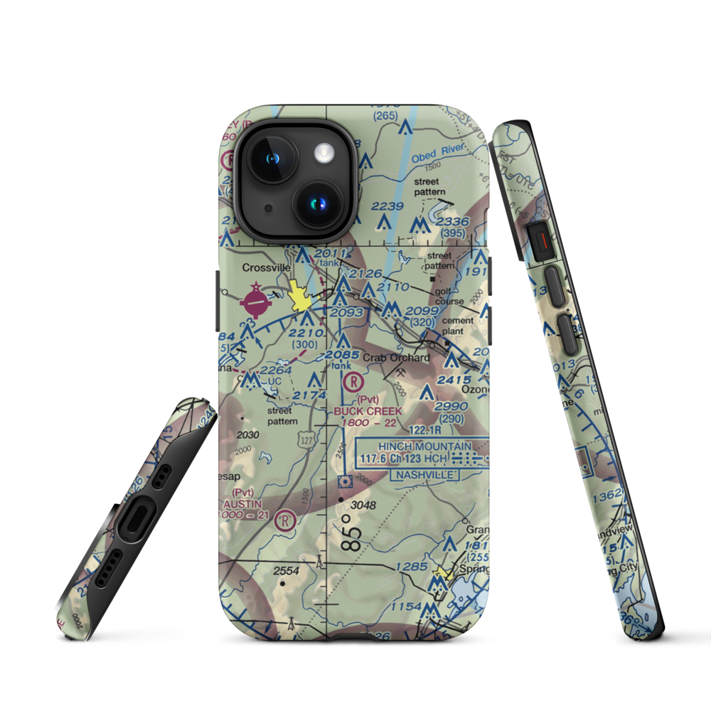 Buck Creek Ranch Airport (4TN2) VFR Sectional  Tough iPhone Case iPhone 15 model shown