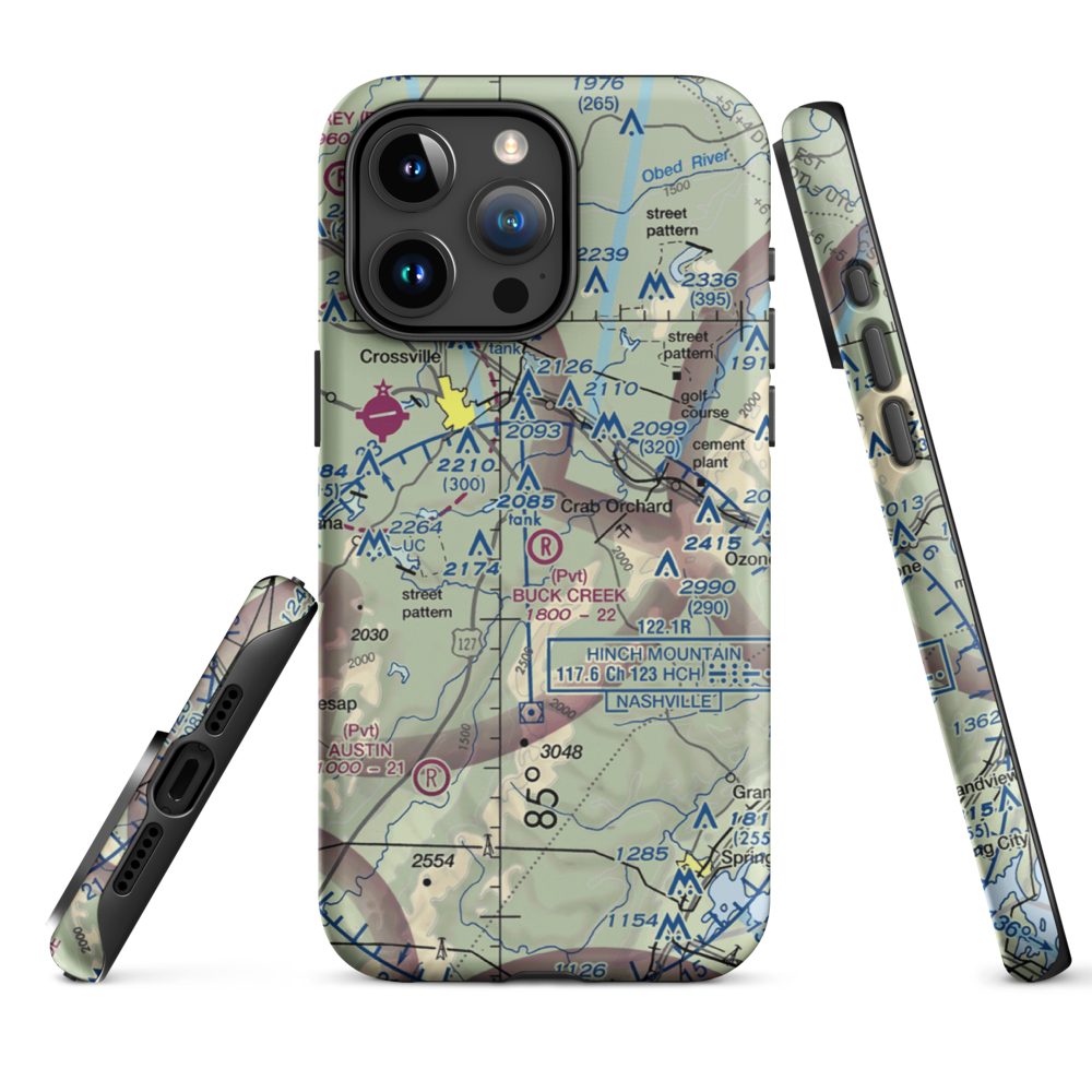 Buck Creek Ranch Airport (4TN2) VFR Sectional  Tough iPhone Case iPhone 15 Pro Max model shown