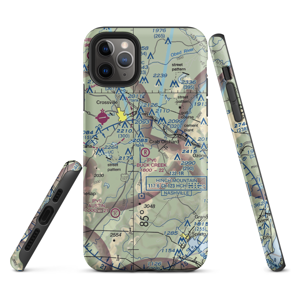 Buck Creek Ranch Airport (4TN2) VFR Sectional  Tough iPhone Case iPhone 11 Pro Max model shown