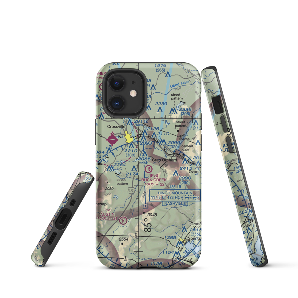 Buck Creek Ranch Airport (4TN2) VFR Sectional  Tough iPhone Case iPhone 12 mini model shown