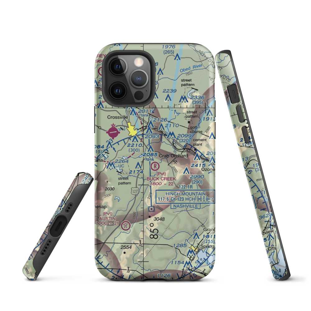 Buck Creek Ranch Airport (4TN2) VFR Sectional  Tough iPhone Case iPhone 12 Pro model shown