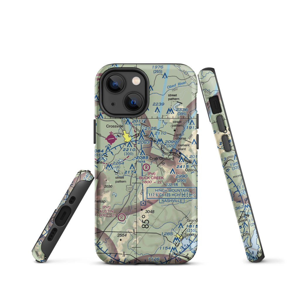 Buck Creek Ranch Airport (4TN2) VFR Sectional  Tough iPhone Case iPhone 13 mini model shown