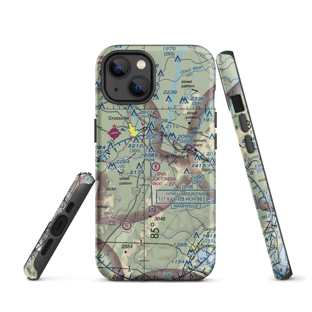 Buck Creek Ranch Airport (4TN2) VFR Sectional  Tough iPhone Case iPhone 13 model shown