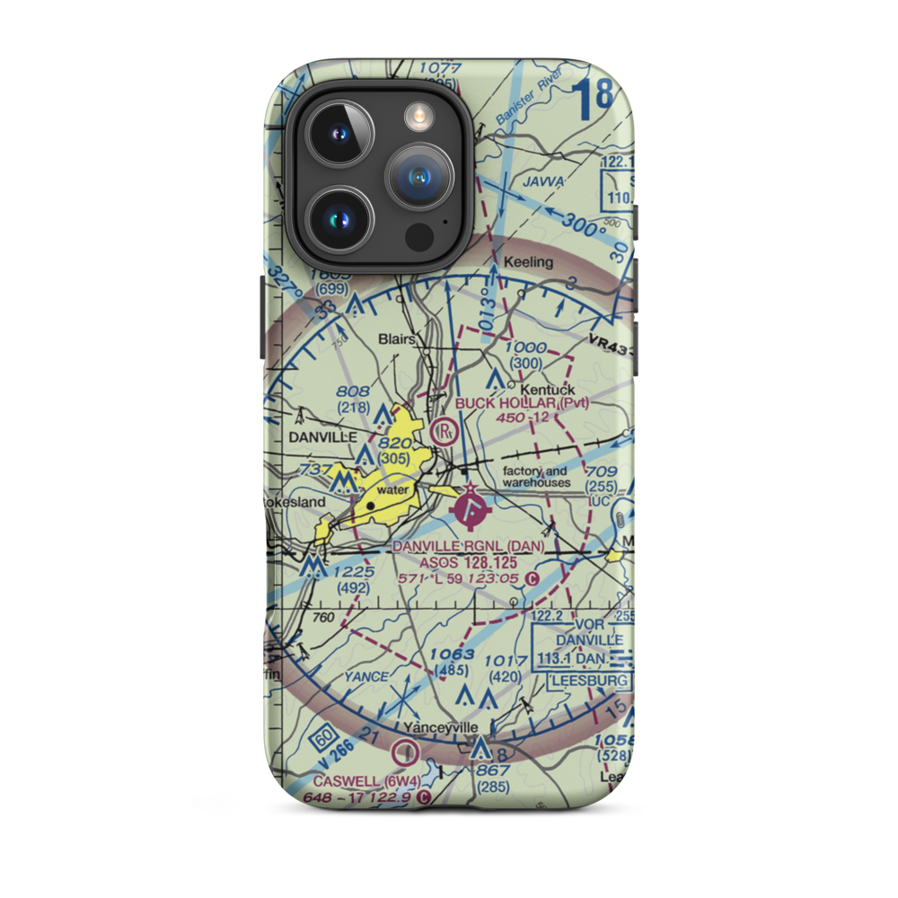 Buck Hollar Airport (95VA) VFR Sectional  Tough iPhone Case iPhone 16 Pro Max model shown