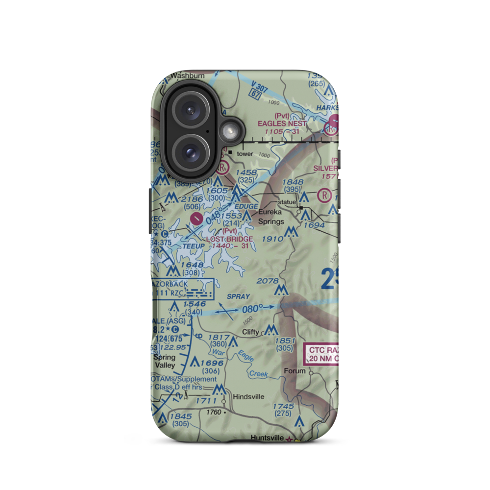Buck Mountain Airport (18AR) VFR Sectional  Tough iPhone Case iPhone 16 model shown