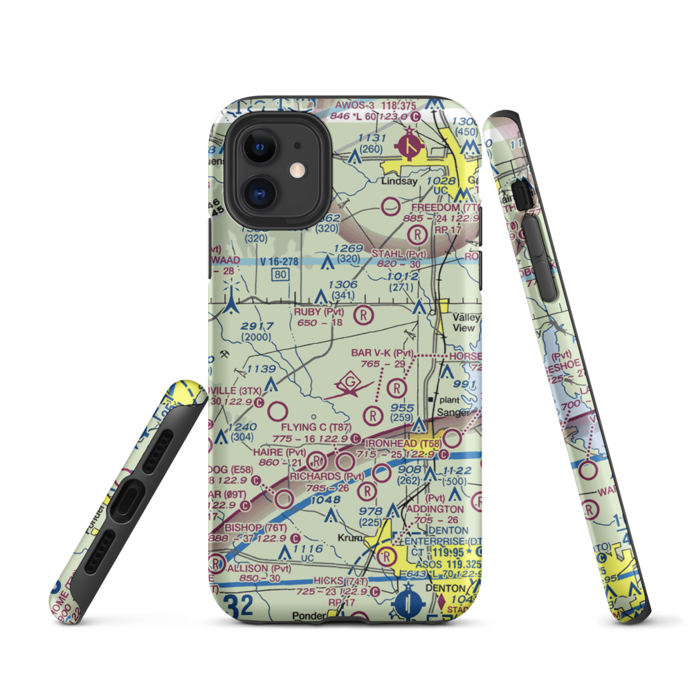 Bucker Field (TE39) VFR Sectional  Tough iPhone Case iPhone 11 model shown