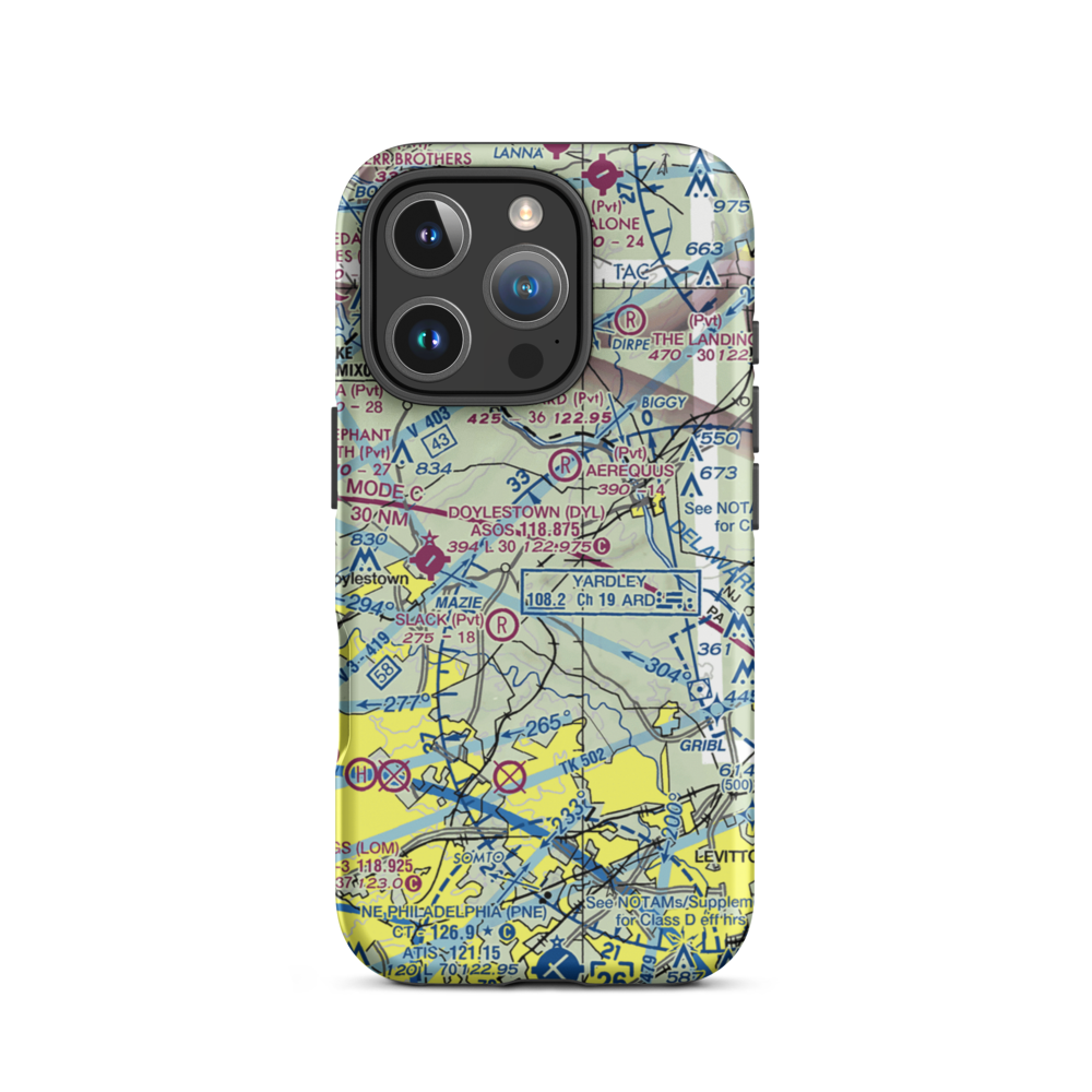 Buckingham Airport (PS68) VFR Sectional  Tough iPhone Case iPhone 16 Pro model shown