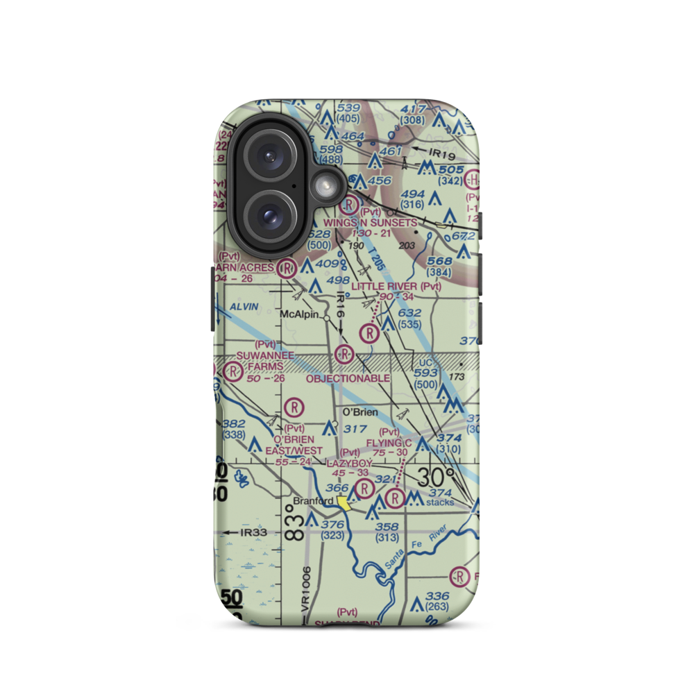 Buckner Airport (8FD1) VFR Sectional  Tough iPhone Case iPhone 16 model shown